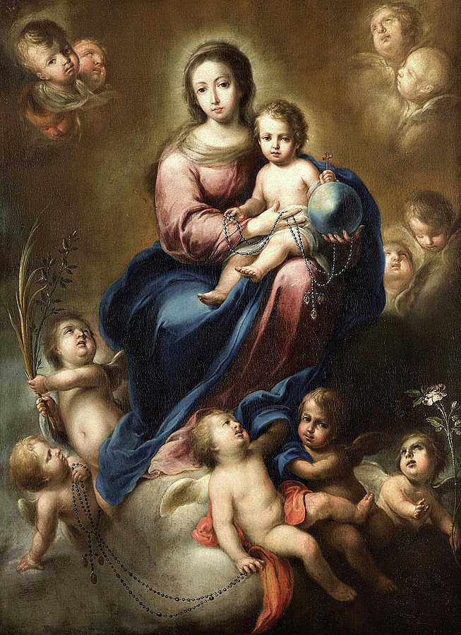 圣母玛利亚，1750年`Virgin of the Rosary, 1750 by Domingo Martinez