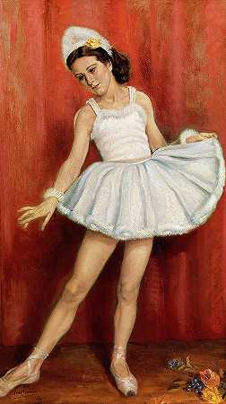 年轻的芭蕾舞演员`The Young Ballerina by Leon Comerre