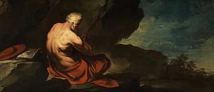 哲罗姆`Saint Jerome by Giuseppe Antonio Petrini