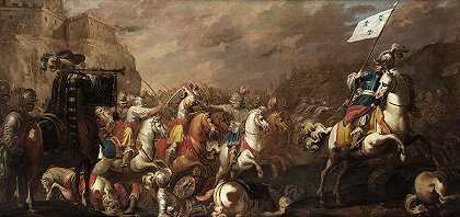 骑兵战斗`Cavalry battle by Vincent Adriaenssen