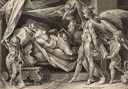 丘比特与普赛克，1600年`Cupid and Psyche, 1600 by Jan Muller