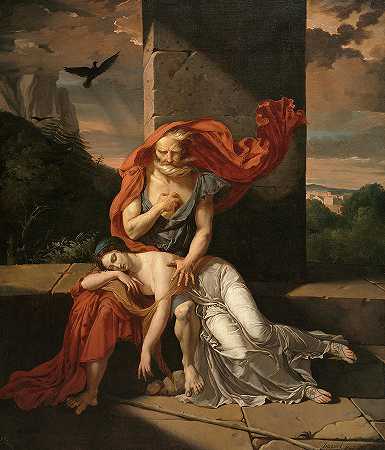 科隆努斯的俄狄浦斯，1798年`Oedipus at Colonus, 1798 by Fulchran Jean Harriet