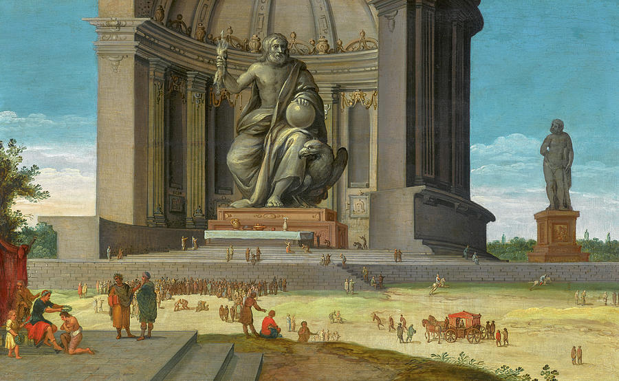 奥林匹亚宙斯的菲迪亚雕像`The Phidian statue of Zeus at Olympia by Jacob van der Ulft
