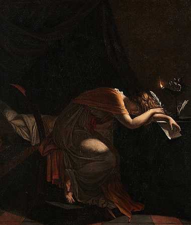 索波尼斯巴之死，1810年`The Death of Sophonisba, 1810 by Pierre Guerin