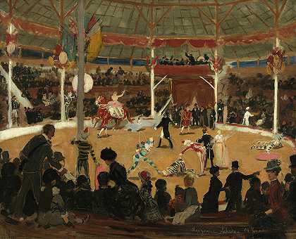 马戏团，1889年`The Circus, 1889 by Suzanne Valadon