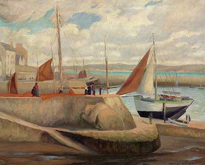 杜阿内兹港，1933年`Port of Douarnenez, 1933 by Alexander Warshawsky