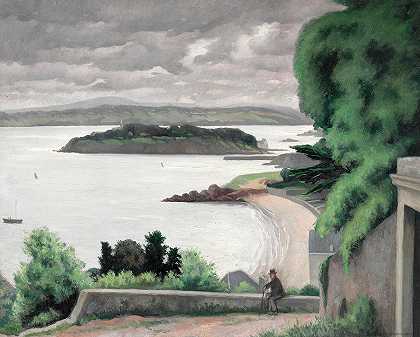 1931年，布列塔尼特雷布尔的杜阿内兹湾`The Bay of Douarnenez, Treboul, Brittany, 1931 by Alexander Warshawsky