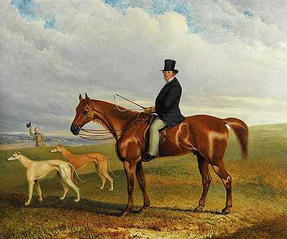养着灰狗的猎人`A huntsman with greyhounds by Thomas Henwood