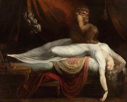 1781年的噩梦`The Nightmare, 1781 by Henry Fuseli