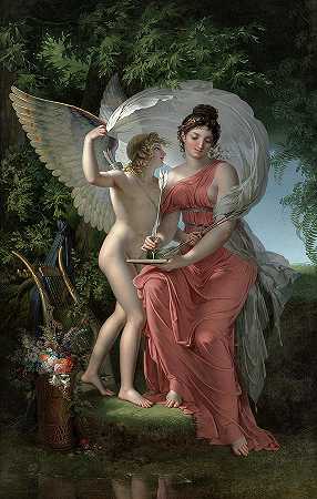 埃拉托，抒情诗缪斯，1800年`Erato, Muse of Lyrical Poetry, 1800 by Charles Meynier