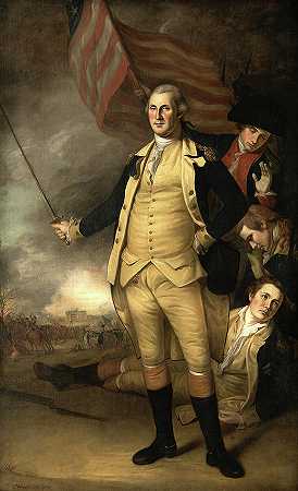 1784年普林斯顿战役中的乔治·华盛顿`George Washington at the Battle of Princeton, 1784 by Charles Willson Peale