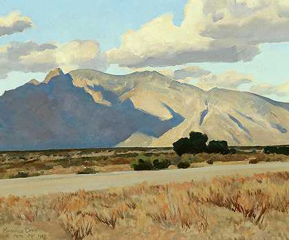 里奇和里利托，亚利桑那州，1943年`Ridge and Rillito, Arizona, 1943 by Maynard Dixon