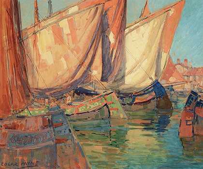 Chioggia船`Chioggia Boats by Edgar Payne