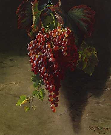 一串葡萄，1873年`Bunch of Grapes, 1873 by Andrew John Henry Way
