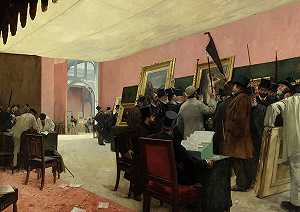1885年的绘画评审会议`A Session of the Painting Jury, 1885 by Henri Gervex