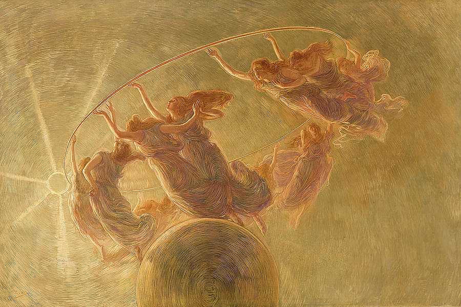 《时光之舞》，1899年`The dance of the hours, 1899 by Gaetano Previati