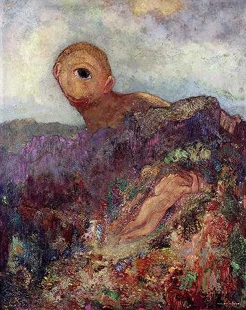 独眼巨人，1914年`The cyclops, 1914 by Odilon Redon