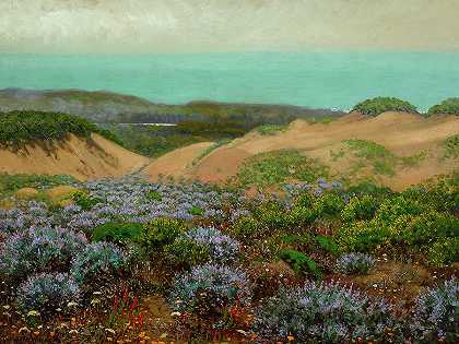 旧金山沙丘与默塞德湖`San Francisco Sand Dunes and Lake Merced by Theodore Wores