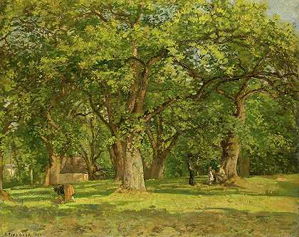 拉弗雷特森林`La Foret, Forest by Camille Pissarro