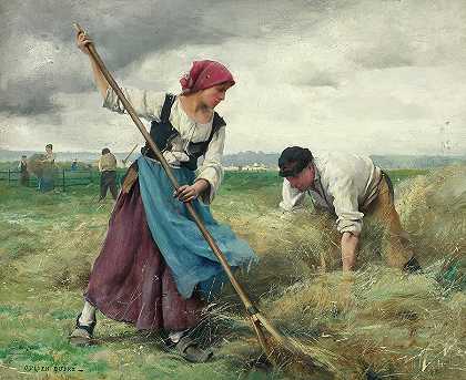 19世纪的收割机`Harvesters, 19th century by Julien Dupre