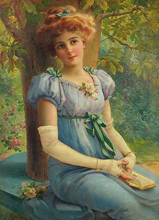 甜蜜的一瞥，·A Sweet Glance, 19th century by Emile Vernon
