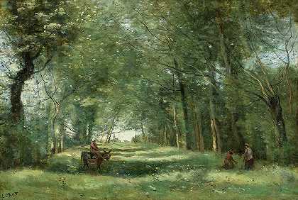 绿胡同`L\’allee Verte by Jean-Baptiste-Camille Corot