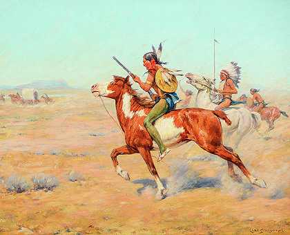 印度勇士`Indian Warriors by Charles Schreyvogel