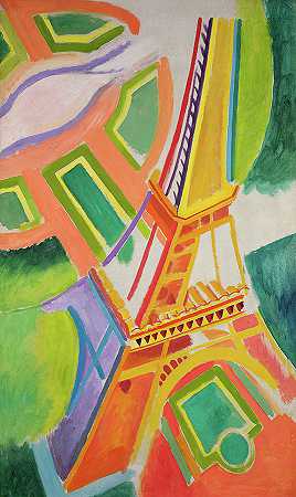 埃菲尔铁塔，1924年`Eiffel Tower, 1924 by Robert Delaunay