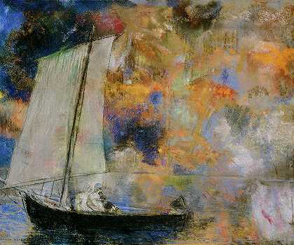 花云，约1903年`Flower Clouds, circa 1903 by Odilon Redon