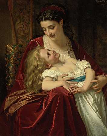母爱，·Maternal Affection, 19th century by Hugues Merle