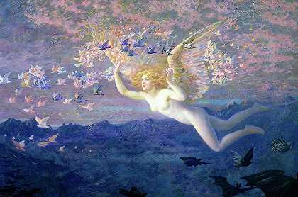 《晨曦之翼》，·Wings Of The Morning, 19th century by Edward Robert Hughes