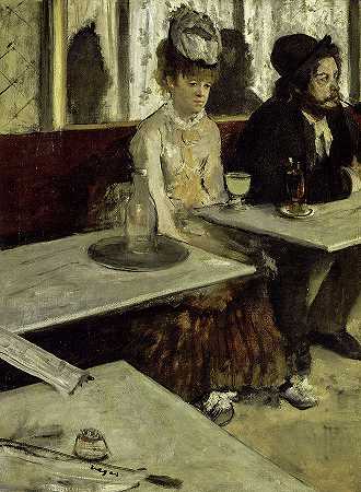 1873年在咖啡馆`In a Cafe, 1873 by Edgar Degas