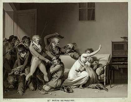 窃贼于1810年被捕`The Burglars Arrested, 1810 by Louis Leopold Boilly