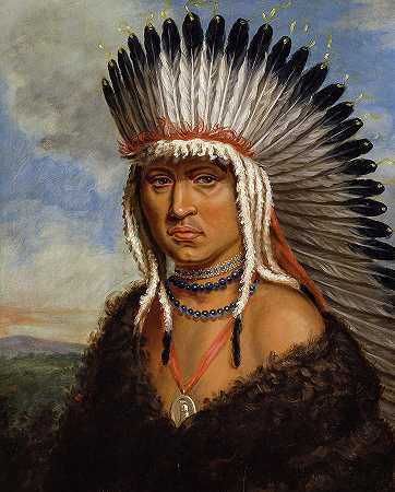 彼得·哈罗，慷慨的酋长，1822年`Petelesharro, Generous Chief, 1822 by Charles Bird King