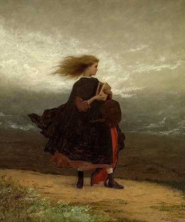 我留下的那个女孩，1872年`The Girl I Left Behind Me, 1872 by Jonathan Eastman Johnson