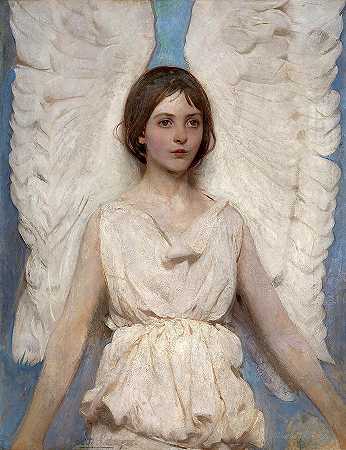 安琪尔，1887年`Angel, 1887 by Abbott Handerson Thayer
