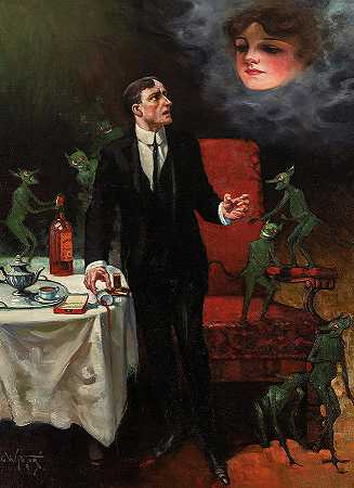 1913年《咖啡、烟草和酒精的罪恶》`The Dangerous Servants-Evils of Coffee, Tobacco and Alcohol, 1913 by G W Peters