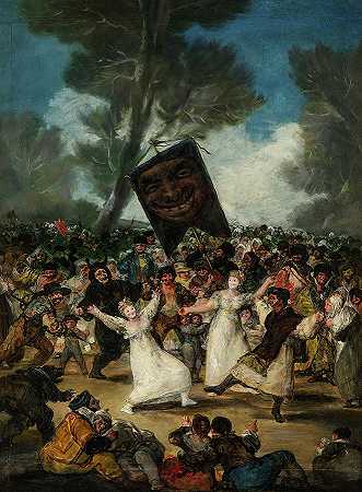 沙丁鱼的葬礼，1812年`El Entierro de la Sardina, 1812 by Francisco Goya