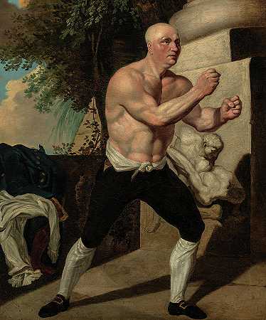 杰克·布劳顿，拳击手，1767年`Jack Broughton, the Boxer, 1767 by John Hamilton Mortimer