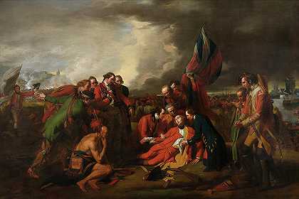 沃尔夫将军之死，1770年`The Death of General Wolfe, 1770 by Benjamin West