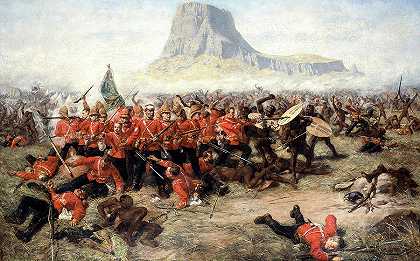 伊桑德瓦纳战役，1885年`The Battle of Isandlwana, 1885 by Charles Edwin Fripp