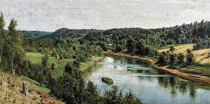 奥亚特河`The Oyat River by Vasily Polenov