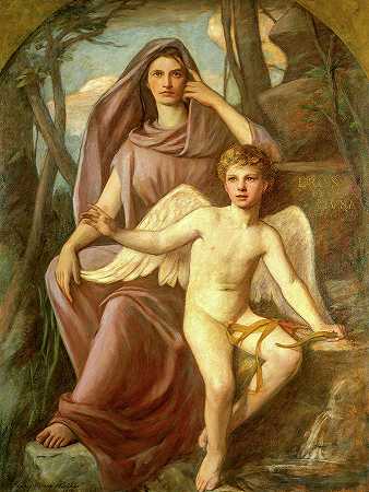埃洛斯和穆萨，1903年`Eros et Musa, 1903 by Henry Oliver Walker