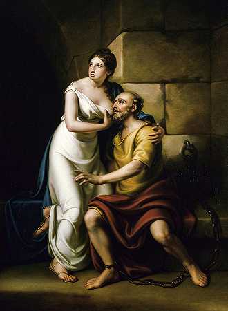 罗马女儿，1811年`The Roman Daughter, 1811 by Rembrandt Peale