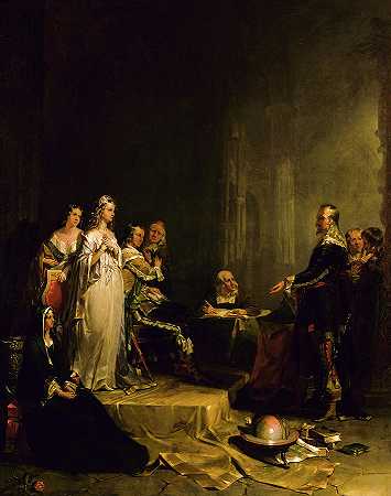 1841年女王面前的哥伦布`Columbus before the Queen, 1841 by Peter Frederick Rothermel