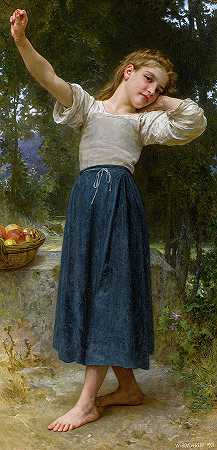 懒惰的`La Paresseuse by William-Adolphe Bouguereau