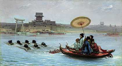 艺妓船`Boat with Geishas by Paul Lenoir