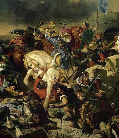 泰勒堡战役，1242年`Bataille de Taillebourg, 1242 by Ferdinand Victor Eugene Delacroix