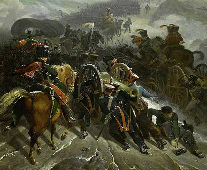 法国军队穿越瓜达拉马山脉`L\’armee francaise traverse les defiles de la Sierra Guadarrama by Nicolas-Antoine Taunay
