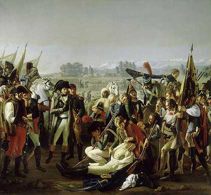德塞克斯将军于1800年在马伦戈去世`Mort du general Desaix a Marengo, 1800 by Jean Broc